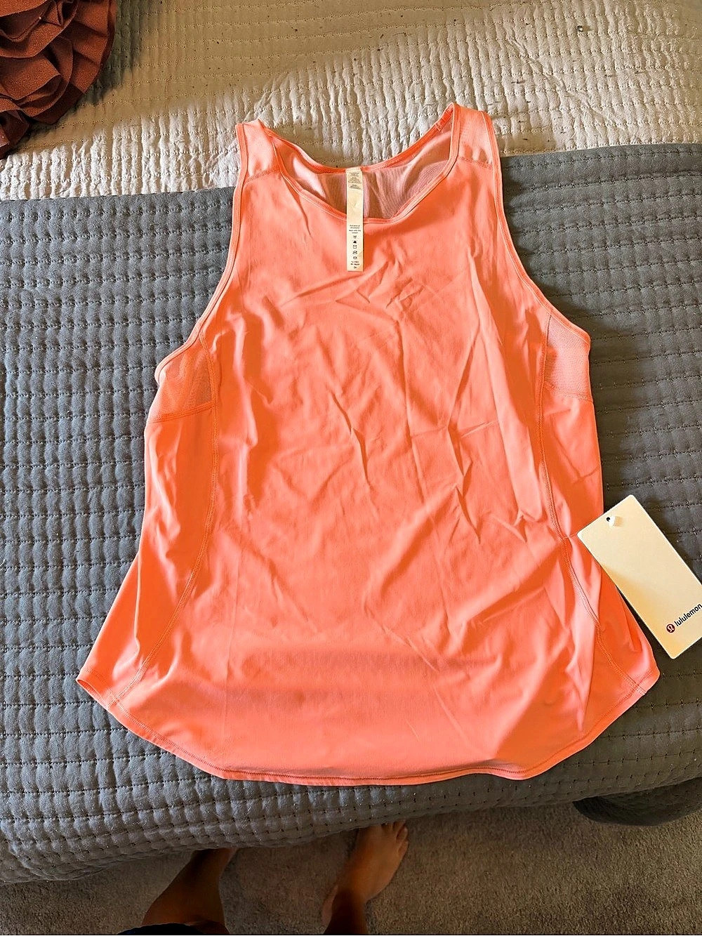 lululemon Sculpt Tank II Orange/Pink Tank Top Size 8 NWT
